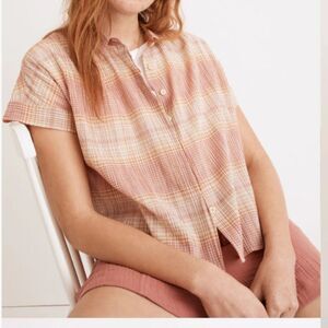 Women's Madewell Hilltop Shirt in Ombré Stripe in Color Pale Sunflower Medium